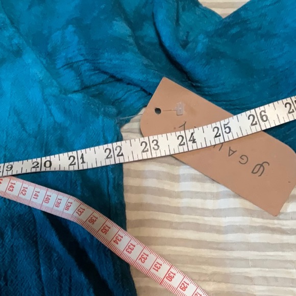 GAUZEY Turquoise Tie Die Cotton Tunic XL NWT - Picture 5 of 8